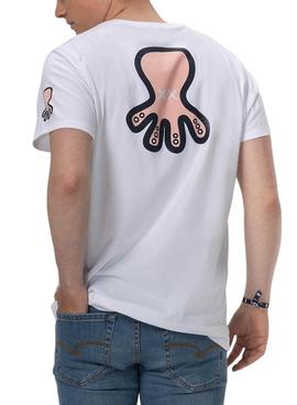 Camiseta El Pulpo Triple Icon Blanca Para Hombre