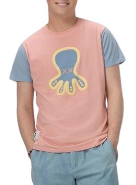 Camiseta El Pulpo Colourblock Coral Para Hombre