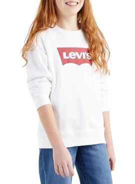 Sudadera Levis Item Logo Blanco Para Niña 