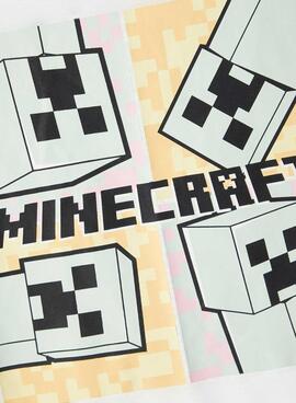 Camiseta Name It Minecraft Blanca Para Niña