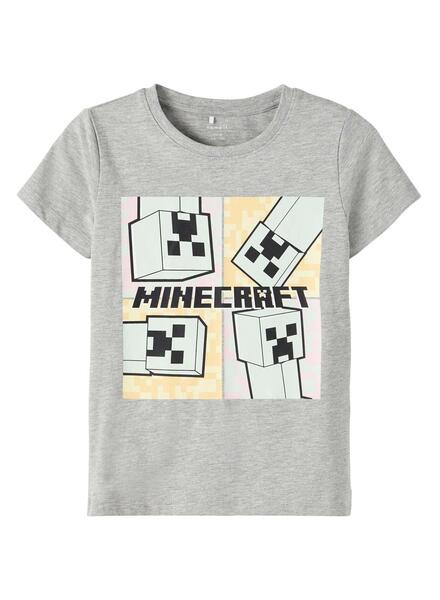 Camiseta Name It Minecraft Gris Para Niña