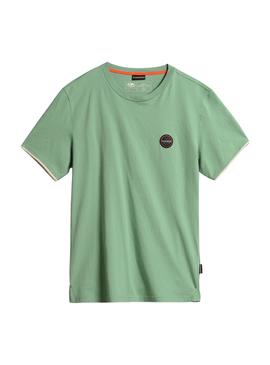 Camiseta Napapijri S-Whale Verde Para Hombre