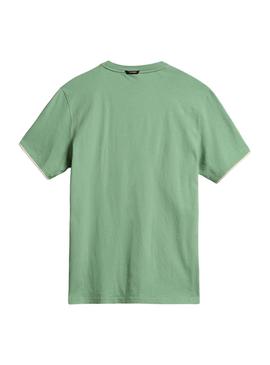 Camiseta Napapijri S-Whale Verde Para Hombre