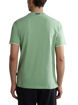 Camiseta Napapijri S-Whale Verde Para Hombre