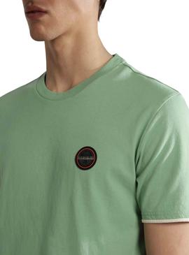 Camiseta Napapijri S-Whale Verde Para Hombre