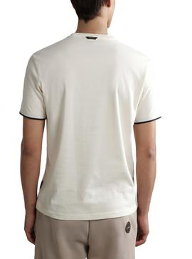 Camiseta Napapijri S-Whale Beige Para Hombre