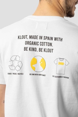 Camiseta Klout Recycle Blanca para Hombre y Mujer