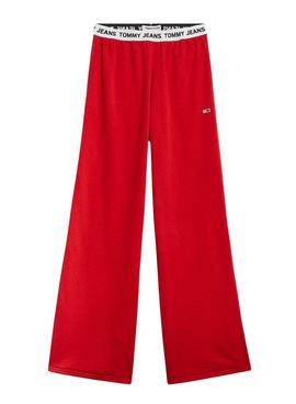 Pantalón Tommy Jeans Logo Rojo Para Mujer