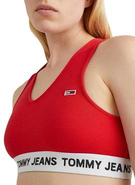 Top Tommy Jeans Super Crop Rojo Para Mujer