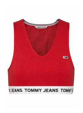 Top Tommy Jeans Super Crop Rojo Para Mujer