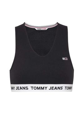 Top Tommy Jeans Super Crop Negro Para Mujer