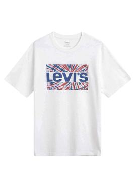 Camiseta Levis Relaxed Tie Dye Blanca Para Hombre