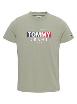 Camiseta Tommy Jeans Entry Flag Verde Para Hombre