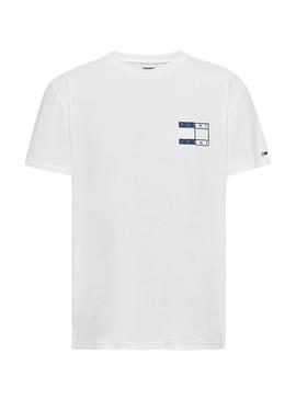 Camiseta Tommy Jeans Twisted Flag Blanca Hombre