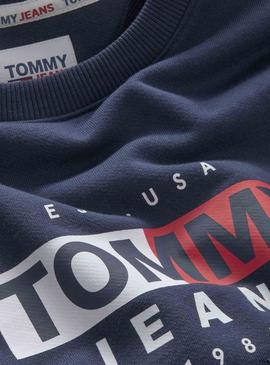 Sudadera Tommy Jeans Entry Flag Marino Hombre