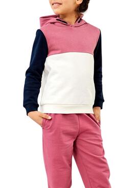 Sudadera Name It Colourblock Rosa Para Niña