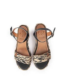 Cuña Tacón Arnia Amur Negro POPA para Mujer