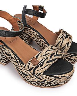 Cuña Tacón Arnia Amur Negro POPA para Mujer