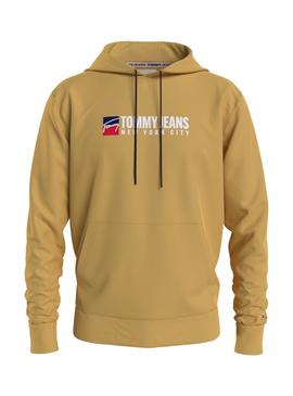 Sudadera Tommy Jeans Entry Athletics Camel Hombre