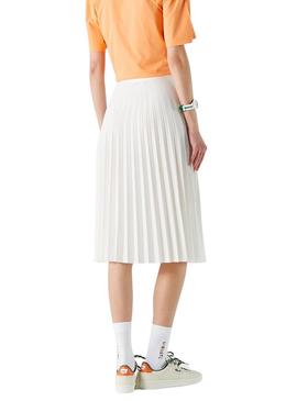 Falda Lacoste JF8050 Plisada Blanca para Mujer