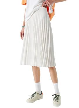 Falda Lacoste JF8050 Plisada Blanca para Mujer