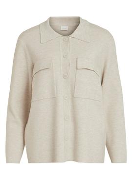 Cardigan Vila Cassie Knit Beige para Mujer