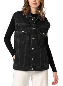 Chaleco Tommy Jeans Denim Negro para Mujer