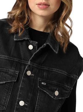 Chaleco Tommy Jeans Denim Negro para Mujer