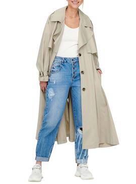 Gabardina Only Dina Wide Beige para Mujer