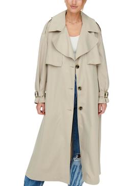 Gabardina Only Dina Wide Beige para Mujer