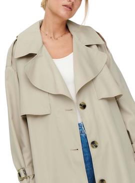 Gabardina Only Dina Wide Beige para Mujer