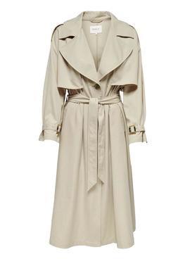 Gabardina Only Dina Wide Beige para Mujer