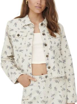 Chaqueta Vaquera Only Masha Beige Estampada Mujer