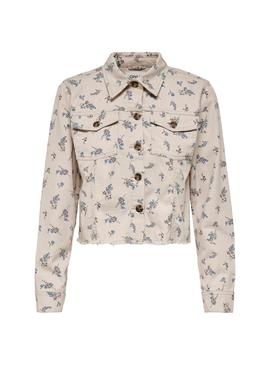 Chaqueta Vaquera Only Masha Beige Estampada Mujer