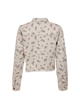 Chaqueta Vaquera Only Masha Beige Estampada Mujer