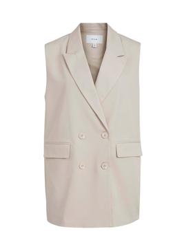 Chaleco Vila Vimarisa Blazer Beige Para Mujer