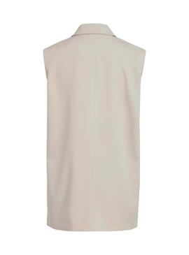 Chaleco Vila Vimarisa Blazer Beige Para Mujer