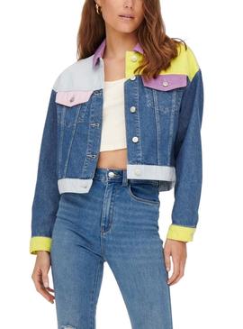 Chaqueta Vaquera Only Malibu Color Block Mujer