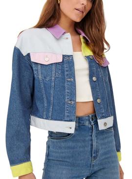 Chaqueta Vaquera Only Malibu Color Block Mujer