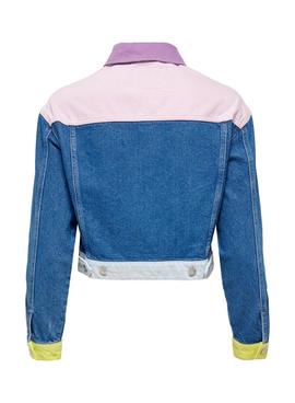 Chaqueta Vaquera Only Malibu Color Block Mujer