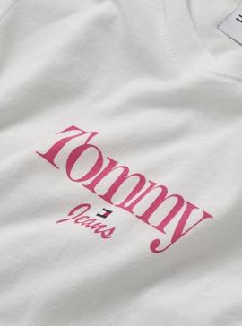 Camiseta Tommy Jeans Skinny Essential Blanca Mujer