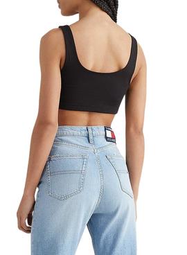 Top Tommy Jeans Super Crop Negro para Mujer