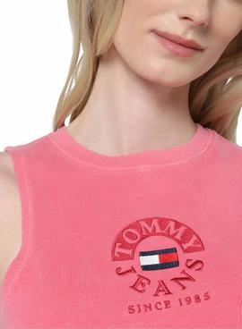 Top Tommy Jeans Crop Timeless Rosa para Mujer