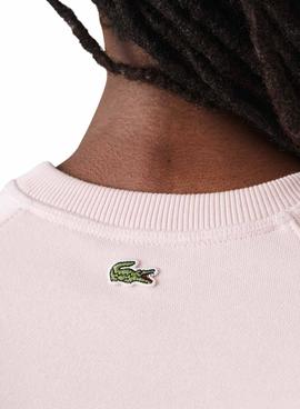 Sudadera Lacoste Logo Tridimensional Rosa Mujer