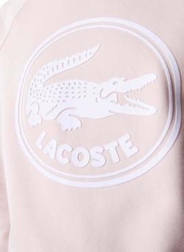 Sudadera Lacoste Logo Tridimensional Rosa Mujer