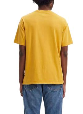 Camiseta Levis Con Bolsillo Amarilla Para Hombre