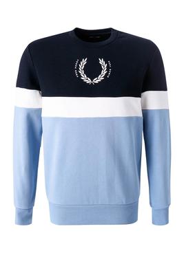 Sudadera Fred Perry Bloques De Color Azul Hombre