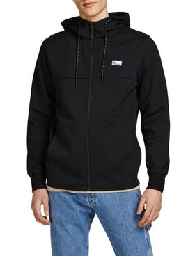 Sudadera Jack And Jones Cremallera Negra Hombre