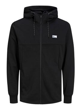 Sudadera Jack And Jones Cremallera Negra Hombre