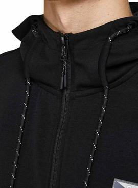 Sudadera Jack And Jones Cremallera Negra Hombre